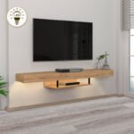 Βρες το Έπιπλο τηλεόρασης επιτοίχιο Albares Megapap με LED χρώμα sapphire oak 150x29