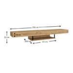 Έπιπλο τηλεόρασης επιτοίχιο Albares Megapap με LED χρώμα sapphire oak 150x29,6x22εκ. - Image 4
