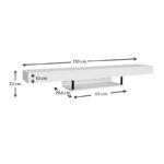 Έπιπλο τηλεόρασης επιτοίχιο Albares Megapap με LED χρώμα λευκό 150x29,6x22εκ. - Image 4