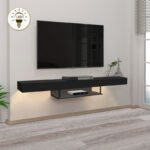 Βρες το Έπιπλο τηλεόρασης επιτοίχιο Albares Megapap με LED χρώμα μαύρο 150x29