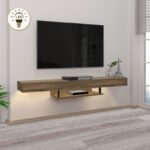 Βρες το Έπιπλο τηλεόρασης επιτοίχιο Albares Megapap με LED χρώμα καρυδί 150x29