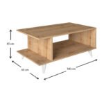 Τραπεζάκι σαλονιού Titus Megapap χρώμα sapphire oak 100x60x45εκ. - Image 4