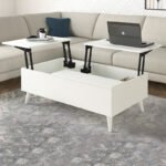 Τραπεζάκι σαλονιού Roy Megapap με σερβιτόρο χρώμα λευκό 121x69x40εκ. - Image 3