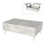 Βρες το Τραπεζάκι σαλονιού Roy Megapap με σερβιτόρο χρώμα λευκό εφέ μαρμάρου 121x69x40εκ. σε μοναδική τιμή στο clickforshop.gr