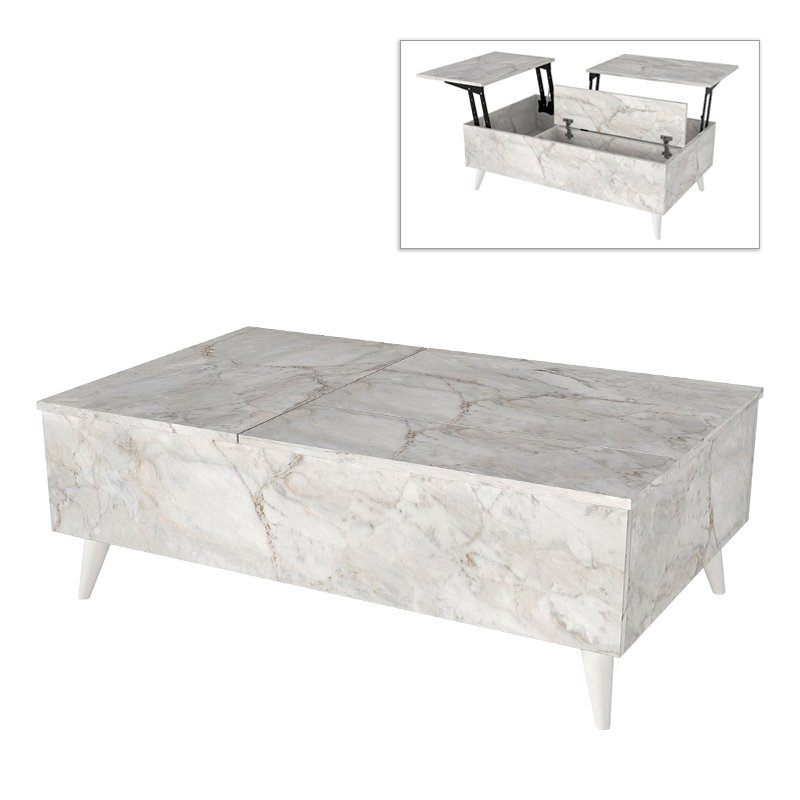 Τραπεζάκι σαλονιού Roy Megapap με σερβιτόρο χρώμα λευκό εφέ μαρμάρου 121x69x40εκ. Βρες το Τραπεζάκι σαλονιού Roy Megapap με σερβιτόρο χρώμα λευκό εφέ μαρμάρου 121x69x40εκ. σε μοναδική τιμή στο clickforshop.gr