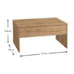 Τραπεζάκι σαλονιού Devon Megapap με σερβιτόρο χρώμα sapphire oak 110x60x44,8εκ. - Image 5