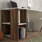 Γραφείο εργασίας Coral Megapap χρώμα λευκό - καρυδί 140x60x75εκ. - Image 3