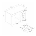 Γραφείο εργασίας Eldoris Megapap χρώμα λευκό 120x60x75εκ. - Image 5