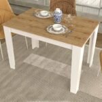 Βρες το Τραπέζι Darlen Megapap χρώμα λευκό - sapphire oak 110x72x74εκ. σε μοναδική τιμή στο clickforshop.gr