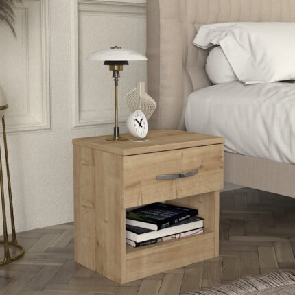 Βρες το Κομοδίνο Lube Megapap χρώμα sapphire oak 40x28