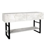 Κονσόλα Aron Megapap χρώμα λευκό εφέ μαρμάρου 138,8x41x75,7εκ. - Image 5