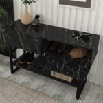 Κονσόλα Aron Megapap χρώμα μαύρο εφέ μαρμάρου 138,8x41x75,7εκ. - Image 4