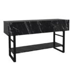 Κονσόλα Aron Megapap χρώμα μαύρο εφέ μαρμάρου 138,8x41x75,7εκ. - Image 5