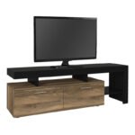 Έπιπλο τηλεόρασης Acnes Megapap χρώμα μαύρο - καρυδί 160x40x53εκ. - Image 5