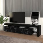 Βρες το Έπιπλο τηλεόρασης Acnes Megapap χρώμα μαύρο - μαύρο εφέ μαρμάρου 220x40x52εκ. σε μοναδική τιμή στο clickforshop.gr
