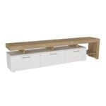 Έπιπλο τηλεόρασης Acnes Megapap χρώμα λευκό - sapphire oak 220x40x52εκ. - Image 4