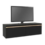 Έπιπλο τηλεόρασης επιτοίχιο Morel Megapap με LED χρώμα μαύρο 140x41,8x40εκ. - Image 4