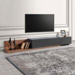 Βρες το Έπιπλο τηλεόρασης Enstey Megapap επεκτεινόμενο χρώμα καρυδί - ανθρακί 260x41