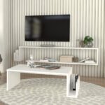 Έπιπλο τηλεόρασης επιτοίχιο Regnar Megapap χρώμα λευκό 168,6x25x31,8εκ. - Image 4