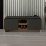 Παπουτσοθήκη Verly Megapap χρώμα sapphire oak - ανθρακί 110x33,2x43εκ. - Image 3