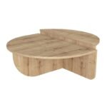 Τραπεζάκι σαλονιού Nilvia Megapap χρώμα sapphire oak Ø85x35εκ. - Image 4