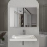 Καθρέπτης μπάνιου Base Μegapap χρώμα λευκό 90x17,1x65εκ. - Image 4