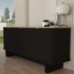 Μπουφές Bohema Megapap χρώμα μαύρο - sepet oak 180x47x76,6εκ. - Image 3