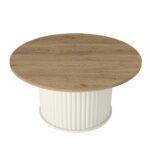 Τραπεζάκι σαλονιού Bohema Megapap χρώμα ivory - sepet oak Ø85x43,2εκ. - Image 3