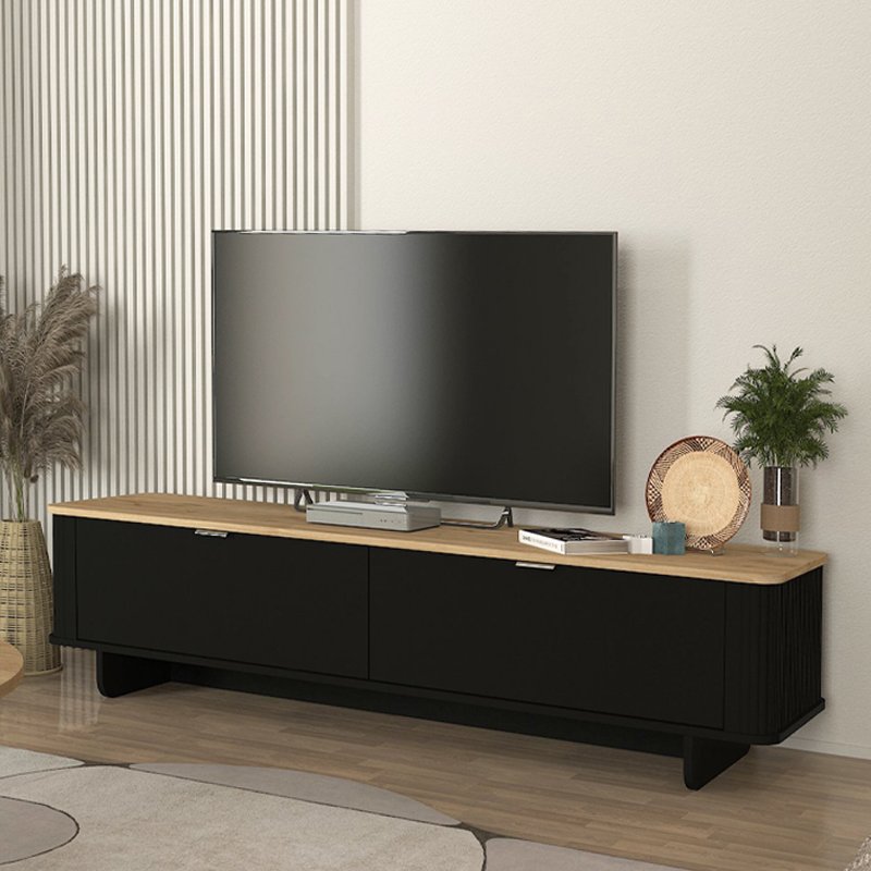 Έπιπλο τηλεόρασης Bohema Megapap χρώμα μαύρο - sepet oak 180x47x45 Βρες το Έπιπλο τηλεόρασης Bohema Megapap χρώμα μαύρο - sepet oak 180x47x45