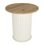 Τραπεζάκι βοηθητικό Bohema Megapap χρώμα ivory - sepet oak Ø50x53,2εκ. - Image 4