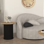 Τραπεζάκι βοηθητικό Bohema Megapap χρώμα μαύρο - sepet oak Ø50x53,2εκ. - Image 3