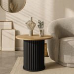 Τραπεζάκι βοηθητικό Bohema Megapap χρώμα μαύρο - sepet oak Ø50x53,2εκ. - Image 4