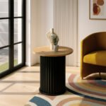 Τραπεζάκι βοηθητικό Bohema Megapap χρώμα μαύρο - sepet oak Ø50x53,2εκ. - Image 5