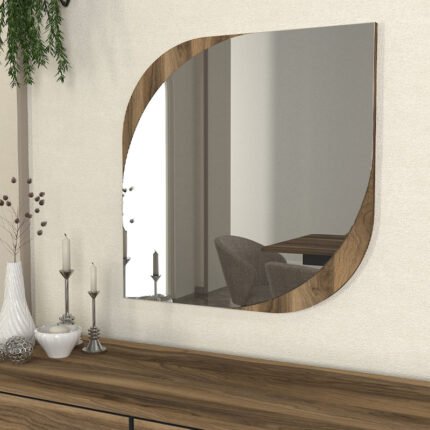 Βρες το Καθρέπτης τοίχου Lava Μegapap χρώμα καρυδί 70x2