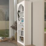 Βιβλιοθήκη Voila Megapap χρώμα λευκό 74x35x180εκ. - Image 4