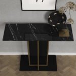 Κονσόλα Brandy Megapap χρώμα μαύρο - μαύρο εφέ μαρμάρου - χρυσό 90x29,6x76,8εκ. - Image 4