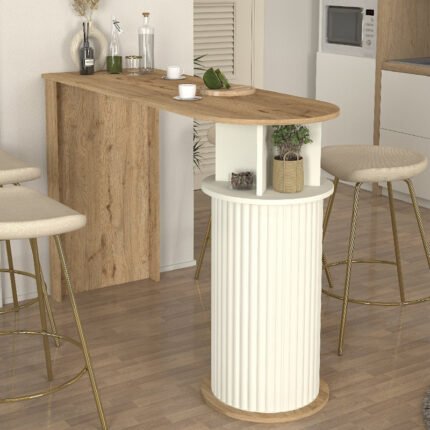 Βρες το Τραπέζι μπαρ Bohema Megapap χρώμα sepet oak - ivory 150x51
