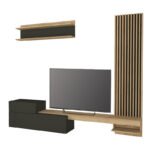 Σύνθεση τηλεόρασης Dumont Megapap χρώμα ανθρακί - sepet oak 240x36,8x200εκ. - Image 5