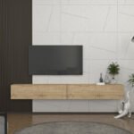 Έπιπλο τηλεόρασης επιτοίχιο Espanse Megapap χρώμα sapphire oak 241,8x31,7x30εκ. - Image 4