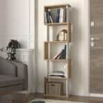 Βρες το Βιβλιοθήκη Alvina Megapap χρώμα sapphire oak - λευκό 45x19