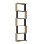 Βιβλιοθήκη Alvina Megapap χρώμα sapphire oak - ανθρακί 45x19,6x158,8εκ. - Image 4