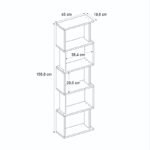 Βιβλιοθήκη Alvina Megapap χρώμα sapphire oak - ανθρακί 45x19,6x158,8εκ. - Image 5