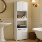 Ντουλάπι κουζίνας - μπάνιου Alvento Megapap χρώμα λευκό 60x42x180εκ. - Image 4