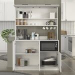 Έπιπλο κουζίνας Tuco 3 Megapap χρώμα λευκό 123,8x40x180εκ. - Image 3