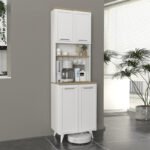 Βρες το Έπιπλο κουζίνας Potter 2 Megapap χρώμα λευκό - rota oak 60x40x196