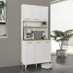 Βρες το Έπιπλο κουζίνας Potter 3 Megapap χρώμα λευκό - rota oak 90x40x196