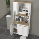 Έπιπλο κουζίνας Potter 3 Megapap χρώμα λευκό - rota oak 90x40x196,1εκ. - Image 4