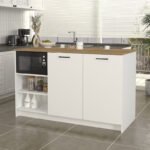 Τραπέζι - Πάγκος κουζίνας Peres Megapap χρώμα λευκό - sepet oak 150x70x91,8εκ. - Image 4