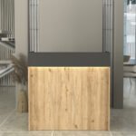 Γραφείο υποδοχής - reception Wilko Megapap με LED χρώμα sepet oak - ανθρακί 113,6x42x110εκ. - Image 3