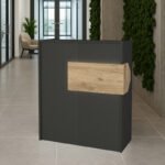 Βρες το Γραφείο υποδοχής - reception Aloha Megapap με LED χρώμα ανθρακί - sepet oak 95